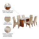 Ver imagem 5 de Conjunto de Mesa Sala de Jantar Ripada Tampo com Vidro Santiago 1,60m 6 Cadeiras Grécia Dobuê