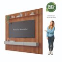 Ver imagem 5 de Painel Ripado para TV até 84 Polegadas 100% MDF 230CMX220CM Marrom Cinamomo/Off White