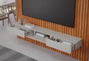 Ver imagem 4 de Painel Ripado para TV até 84 Polegadas 100% MDF 230CMX220CM Marrom Cinamomo/Off White