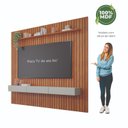 Ver imagem 5 de Estante e Home Theater Ripado para TV até 84 Polegadas 100% MDF 220cmx230cm Marrom Cinamomo/Off White