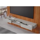 Ver imagem 4 de Estante e Home Theater Ripado para TV até 84 Polegadas 100% MDF 220cmx230cm Marrom Cinamomo/Off White
