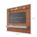 Ver imagem 3 de Estante e Home Theater Ripado para TV até 84 Polegadas 100% MDF 220cmx230cm Marrom Cinamomo/Off White