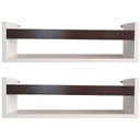 Ver imagem 1 de Kit 2 Prateleira para Livros 70cm Branco Trava Marrom Tabaco