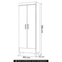 Ver imagem 5 de Armário Multiuso Thales Jequitibá S01 2 Portas 3 Prateleiras 60cm Marrom Mpozenato