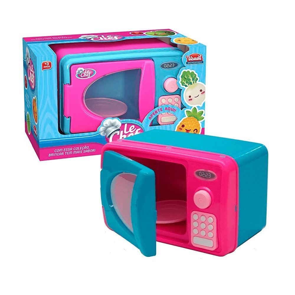 Microondas Usual Brinquedos com Luz a Som - Azul/rosa - 1