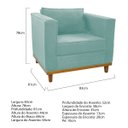 Ver imagem 5 de Kit Sofá 2 Lugares e 2 Poltronas Europa Suede ADJ Decor - Azul Tiffany