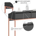Ver imagem 3 de Aparador Moderno Estilo Industrial com Base Metal 2 Gavetas - Preto Cobre