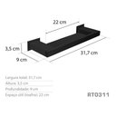 Ver imagem 3 de Porta Shampoo Inox Preto Fosco - Kromus Rt0311b