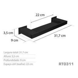 Porta Shampoo Inox Preto Fosco - Kromus Rt0311b - 3