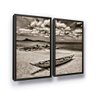 Quadro com Moldura Decorativo Praia Barco Sala Quarto - 1