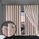 Ver imagem 1 de cortina blackout para quarto e sala 5,50 x 2,40 Madrid palha