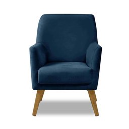 Poltrona Decorativa Retrô Recepção Magali Lisa Veludo Azul Marinho Lansofbr - 2