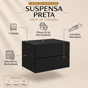 Ver imagem 3 de Mesa de Cabeceira Eros 45cm Preto Suspenso