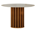 Ver imagem 3 de Mesa Redonda Mdf com Vidro 1,08m 4 Cadeiras Flora Leifer