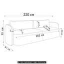 Ver imagem 4 de Sofá 3 Lugares 220cm Sala de Estar Karib Veludo Bege Z08 - Mpozenato
