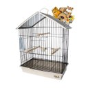 Ver imagem 2 de Gaiola Calopsita Teto Plástico Black/branco Pet Piu Jel Plast