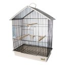 Ver imagem 1 de Gaiola Calopsita Teto Plástico Black/branco Pet Piu Jel Plast