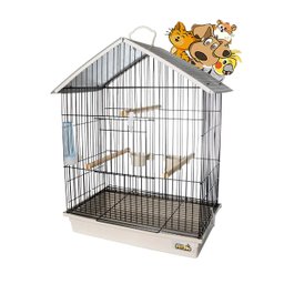 Gaiola Calopsita Teto Plástico Black/branco Pet Piu Jel Plast - 2