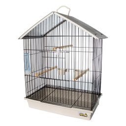 Gaiola Calopsita Teto Plástico Black/branco Pet Piu Jel Plast - 1