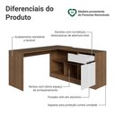 Ver imagem 5 de Penteadeira em L MDDR0100326E Rústico 1 Gaveta MDP 257cm Branco