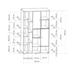 Estante Divisória Freijo / Branco - Olivar Móveis - 6