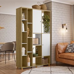 Estante Divisória Freijo / Branco - Olivar Móveis - 1