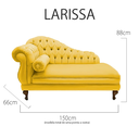 Ver imagem 3 de Recamier Sofá Direito Larissa 150cm Sala Corano Amarelo - Incasa Decor