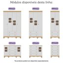 Ver imagem 6 de Guarda-roupa Infantil 62cm 2 Portas com Vidro e 2 Gavetas Luna Multimóveis Mp4411 Madeirado/branco