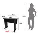 Ver imagem 4 de Escrivaninha Mesa Escritório Dobrável com Rodízio ME4117 80cm Preto