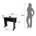 Ver imagem 4 de Escrivaninha Mesa Escritório Dobrável com Rodízio ME4117 80cm Preto