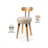 2u Banqueta Baixa Encosto Ergonomico Cozinha Premium Madeira Pé Palito Maderevest Marfim - 3