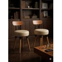 Ver imagem 1 de 2u Banqueta Baixa Encosto Ergonomico Cozinha Premium Madeira Pé Palito Maderevest Marfim