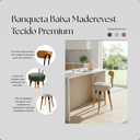 Ver imagem 7 de 2U Banqueta Baixa Encosto Ergonomico Cozinha Premium Madeira Pé Palito Maderevest Marfim
