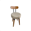 Ver imagem 5 de 2u Banqueta Baixa Encosto Ergonomico Cozinha Premium Madeira Pé Palito Maderevest Marfim