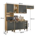 Ver imagem 4 de Cozinha Compacta com Balcão Maria Flor 8 Portas e 2 Gavetas Freijo/chumbo