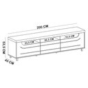 Ver imagem 6 de Rack para Sala de Estar TV 75 pol 200cm 2 Portas 1 Gaveta Solar A05 Cinamomo Off White - Lyam Decor