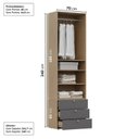 Ver imagem 5 de Guarda-Roupa 2 Módulos 3 Prateleiras 3 Gavetas Frame CabeCasa MadeiraOriginals
