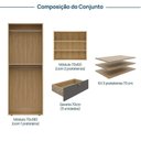 Ver imagem 4 de Guarda-Roupa 2 Módulos 3 Prateleiras 3 Gavetas Frame CabeCasa MadeiraOriginals