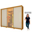 Ver imagem 5 de Guarda-Roupa Casal 3 Portas com 1 Porta Reflecta com LED com Pés 100% MDF Platinum Marrom/Marrome/Off White