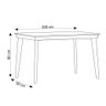 Mesa de Jantar Retangular 160cm Tampo MDF Vidro Poly N02 Ypê/Cinza - Mpozenato - 4