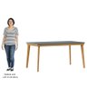 Mesa de Jantar Retangular 160cm Tampo MDF Vidro Poly N02 Ypê/Cinza - Mpozenato - 5