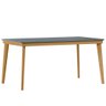 Mesa de Jantar Retangular 160cm Tampo MDF Vidro Poly N02 Ypê/Cinza - Mpozenato - 1