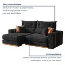 Ver imagem 5 de Sofá Montreal 3 Lugares Retrátil e Reclinável 230cm Veludo Preto Kc Rei de Casa