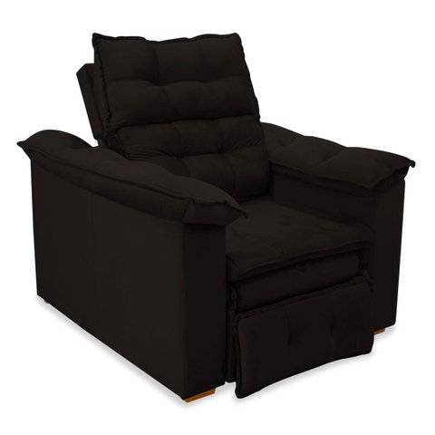 Poltrona do Papai Confortável Reclinável e Retrátil:marrom