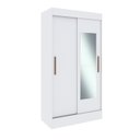 Ver imagem 3 de Guarda Roupa Solteiro 2 Portas de Correr 2 Gavetas 2 Espelhos 200x104cm Lyon 