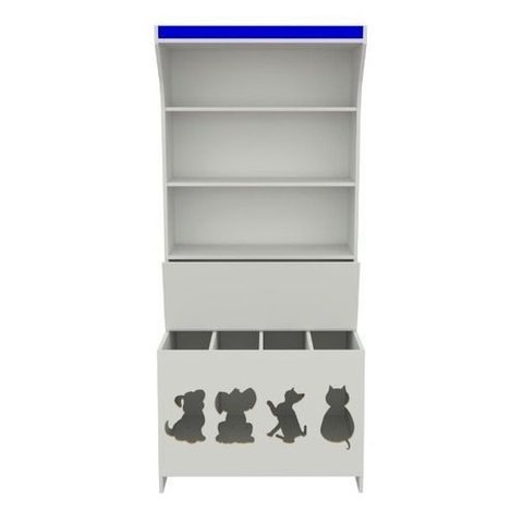 Expositor de Ração 4 Divisões Kids Granel Agro Loja Vetorial Móveis