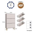 Ver imagem 2 de Sapateira 76,5cm com 3 Portas Basculantes Cv007 Linha Curve Completa Móveis