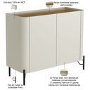 Ver imagem 3 de Buffet para Sala de Jantar 2 Portas 1 Gaveta Pés Industrial Preto Naim I03 Luna Louro - Lyam