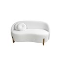 Ver imagem 1 de Sofá Orgânico 2 Lugares C/2 Almofadas Curvo Sala Recepção Amsterdã Boucle Branco - Montanari's Decor