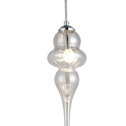 Pendente Organika Cromado e Transparente (d)13.5cm (a)65cm 1xe14 40w - Kb001c - 4